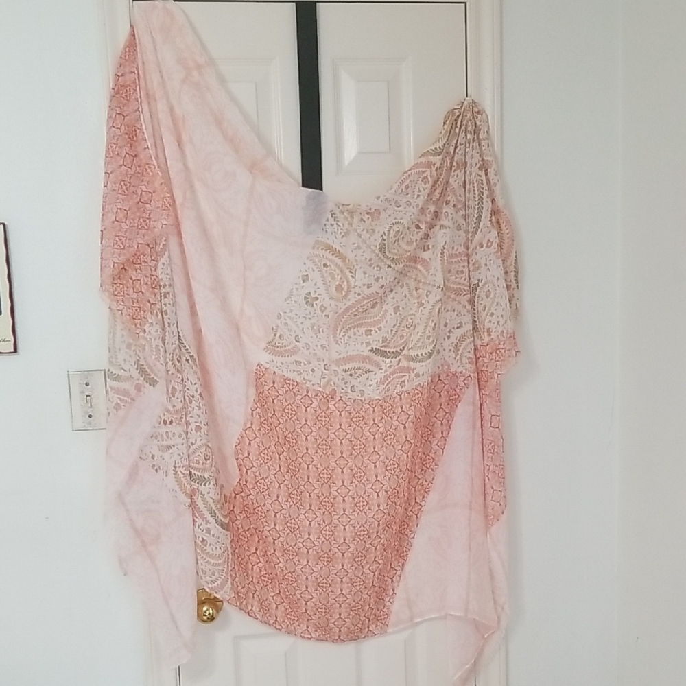 Bohemian Paisley and Geometric Peach Print Wrap